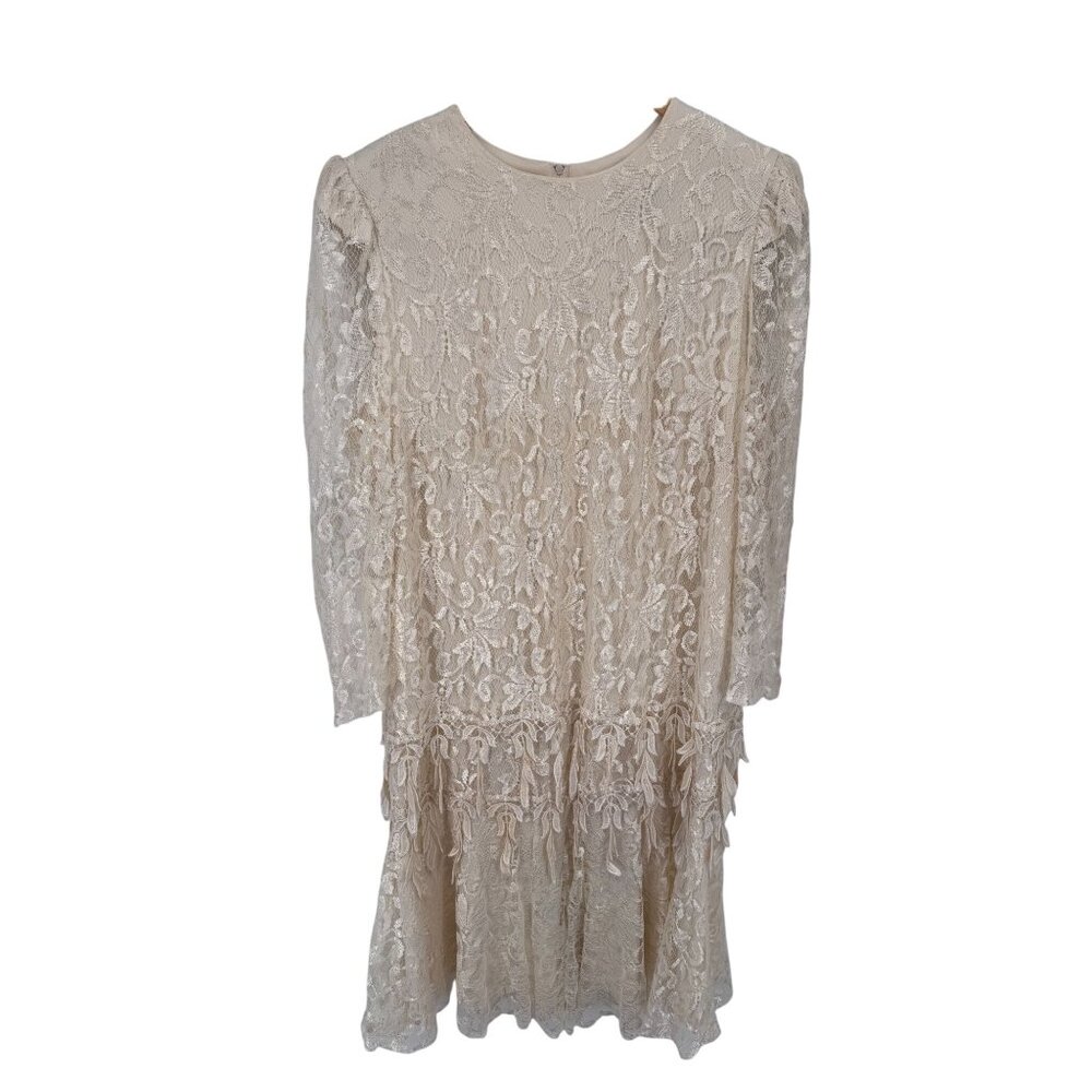 Vintage David Rose Mother of Bride Lace Dress Womens XL‎ Off White Cottagecore
